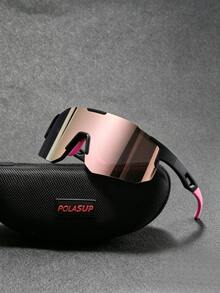 Men's Y2K Futuristic Oversized Frame Windproof Cycling Goggles Mountaineering Sports Iridescent Fashion Glasses - Black - View 4