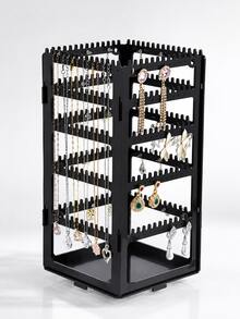 Rotating Earring Storage Rack, Multi-Sided Jewelry Display Stand With Hanging Slots And Base Tray, Large Capacity Earring, Necklace, Bracelet Organizer, Suitable For Stud Earrings, Dangle Earrings And Various Small Accessories, Vanity Storage - Multicolor - View 13