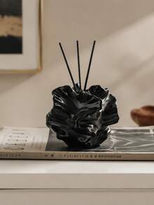 Ins Style Lotus Leaf Pattern Reed Diffuser Vase, 3D Wavy Texture Glossy Finish, Suitable For Aroma Sticks & Dried Flowers, Create Cozy Home Fragrance Corner - Ins-style Aesthetic Aroma Diffuser Bottle - View 9
