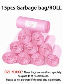 Pink Leakproof Mini Car Trash Can With Lid, With Garbage Bag, Convenient And Hygienic Car Accessory, Car Door Hanging Storage Organizer - Pink - View 13