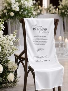 Custom Silk Memorial Chair Sign, Custom Wedding Memorial Chair Sign, Deep Remembrance Reserved Banner, Personalized Fabric Reserved Sign For Ceremony, Family Tribute Banner, Love Memory Memorial Sign, Wedding Decoration Gift - Multicolor - View 4