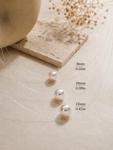 GLIMMER GI 1pc Women's S925 Sterling Silver Low-Allergy Fashion Necklace, Faux Pearl Transparent Fishing Line Pendant Collarbone Chain, Minimalist Elegant Niche High-End New Style, Suitable For Daily Wear/Vacation/Date/Birthday Gift[Gift Box Included] - 1cm/0.39in - View 4
