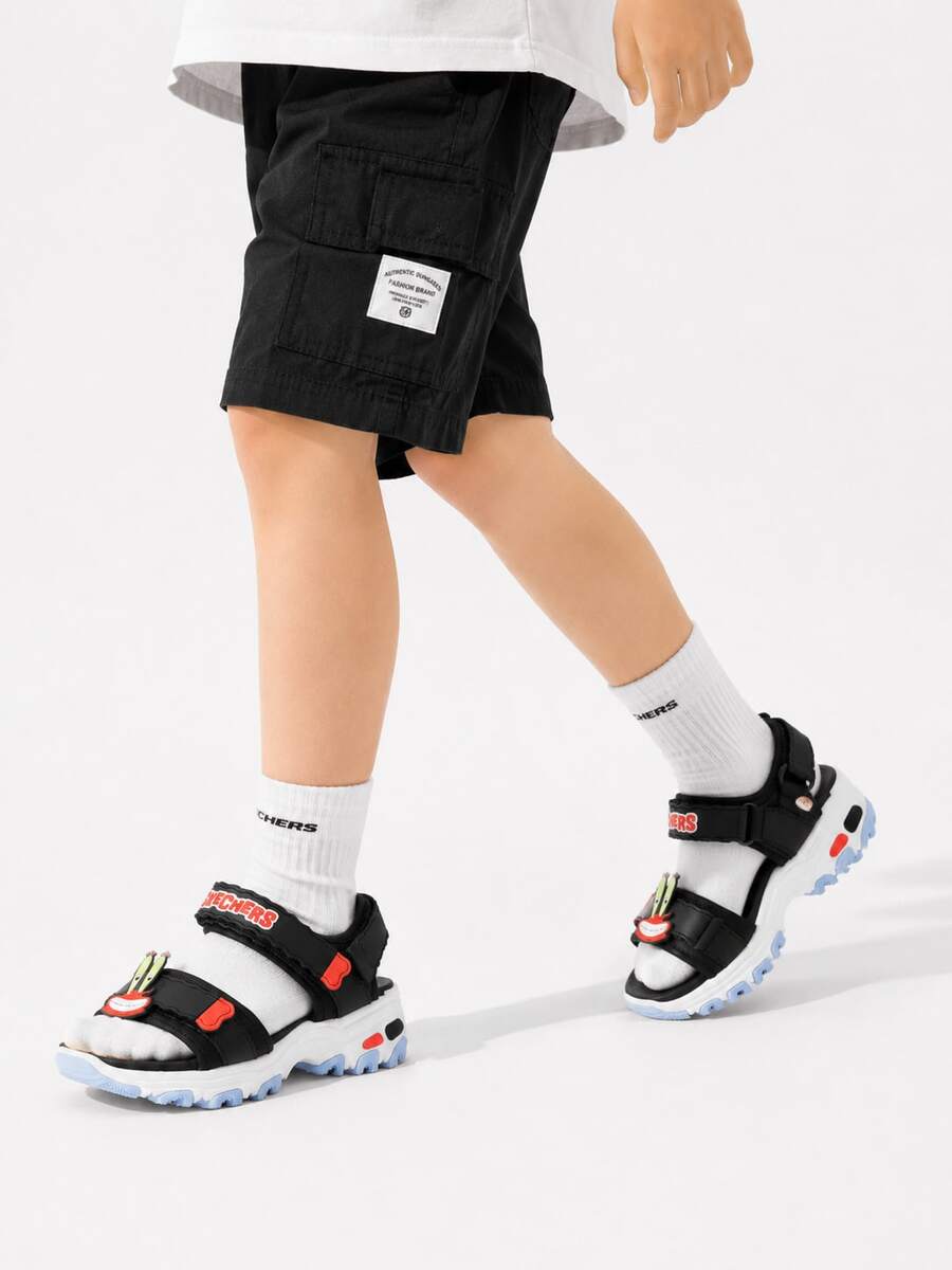 Skechers Unisex Kids Cartoon Open Toe Comfortable Beach Vacation Sports Sandals - Black/Red - View 1