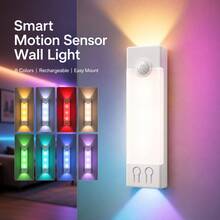 1pc Colorful Wall Lamp Dual Head Design Rechargeable Wall Light, Indoor & Outdoor Decorative Light, Suitable For Bedroom, Living Room, Hallway, Art Studio Decoration, Can Be Used As Holiday Gift - Double Head Wall Lamp - View 1