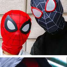 Disney Super Hero Spandex Cosplay Hood, Spider‑Themed Full Face Mask Head Cover, Elastic Fabric Helmet For Party Costume Dress‑Up - One Size Fits All - View 3
