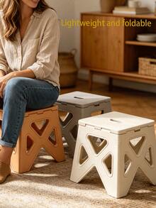 Ultra-Lightweight Foldable Mini Step Stool, Sturdy And Adjustable, Suitable For Home, Kitchen, Bathroom, Fishing And Outdoor Adventures, Non-Slip And Easy To Store, Space-Saving - Multicolor - View 1
