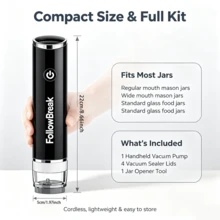 FollowBreak Electric Mason Jar Vacuum Sealer, With Exclusive Sealing Lid, Suitable For Multiple Sizes, Button-Operated - Easy To Use - Multicolor - View 3