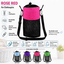 1-2pcs Mesh Clothespin Bag With Drawstring Closure, Hanging Clothes Peg Holder With Strap And Metal Hooks, Wide Mouth Laundry Storage Organizer - Multicolor - View 19