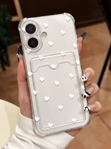 1pc Card Holder Transparent Personalized Minimalist Anti-Drop Soft TPU Fashion Phone Case Full Coverage Anti-Fouling Protective Shell Compatible With Apple 18 17 16 15 14 13 12 11 Pro Max Air - Multicolor - View 3