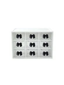 Drawer-Style Mini Cosmetic Organizer, Featuring Various Colored Bows, Transparent Plastic Stackable Storage Boxes, Multiple Designs, And Multiple Compartments. Suitable For Desktops, Offices, And Bedrooms, With A Smooth, Easy-To-Clean Surface. - Multicolor - View 17