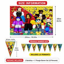 Roblox 11件套游戏主题生日派对装饰，包含旗帜横幅背景幕布，全套组合，创意趣味游戏风格场景装饰，适合室内外使用，儿童生日派对、节日庆典必备套装 - Roblo boy Flag 背景布 - 查看 5