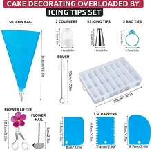 116pcs Cake Decorating Supplies Set, Stainless Steel Piping Tips, Piping Bags, Scraper, With Storage Box, Suitable For Home Cake And Cupcake Decoration - View 4