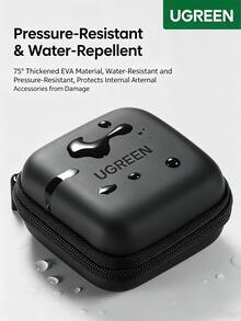 UGREEN LP128 Portable Storage Case For Cables, Chargers, USB Drives, Card Readers, And Memory Cards, Compact Travel Bluetooth Earphone Bag, Digital Organizer Bag - Black - View 2
