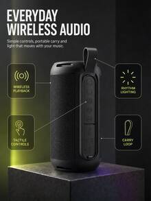 Lenovo D02 Portable Wireless Bluetooth Speaker With RGB Lighting, Carry Loop, Multi-Function Controls, TF Card, AUX & USB Support - View 5