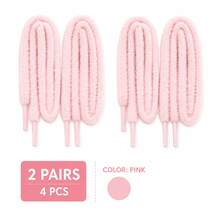 QKC 2 Pairs Soft Fluffy Shoelaces, Puffy Flat Sneakers Laces, Cute Shoe Accessories For Casual Shoes - Pink - View 6