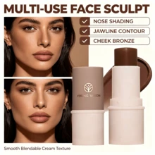 YOUNG VISION Highlighter Stick & Contour Stick Facial Makeup Set: Water-Based Highlighter Stick Brightens Face & Bronze Contour Stick Sculpts Facial Contours For Daily Makeup - Multicolor - View 6