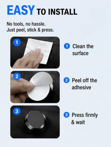 1pc Car Phone Holder Mini Ultra-Thin Magnetic 360° Rotating Dashboard Clip Strong Grip One-Hand Operation Compatible With IPhone And Android Phones Hands-Free Car Accessory Travel Essential Father's Day Gift Summer Road Trip - Mini Magnetic Version - View 3