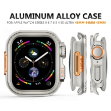 1pc Zinc Alloy Case Compatible With Apple Watch Series 9 8 7 45mm 45mm, Series 11/10 46mm, Ultra 49mm-Style Metal Bumper Protector Cover For Business & Daily Use - Multicolor - View 11