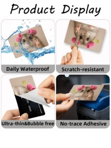 1/2/4pcs Curly Hair Mouse Credit Card Stickers, Cute Pet Party Birthday Gift, PVC Material Anti-Fingerprint Anti-Scratch Wear-Resistant Skin, Suitable For Men, Women, Couples, Small Chip Card, Bank Card, Credit Card, Transportation Card, Student Campus Card DIY - Type a - View 18
