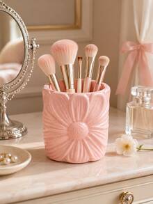 Daisy Makeup Organizer, Multi-Purpose Cosmetic Storage Holder For Makeup Brushes Lipsticks Eyebrow Pencils, Cute Desktop Organizer Cup, Vanity Desk Accessories For Women - New Model - View 9