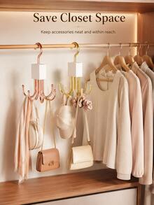 1-6pcs Rotating Belt Rack,Wardrobe Belt Organizer,360° Swivel,Space-Saving,Suitable For Storing Bras,Camisoles,Ties,Scarves,Towels,Wallets And Other Accessories,Applicable For Wardrobe,Bathroom,Kitchen,Essential For Back-To-School Season - Multicolor - View 7