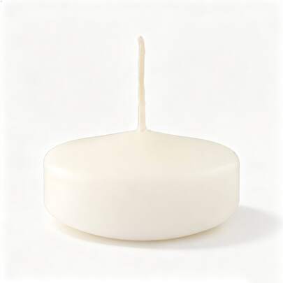 28 bougies flottantes, diamètre 5 cm, blanc, durée de combustion d'environ 5,5 heures, bougies décoratives pour mariages, fêtes, décoration de table et d'intérieur