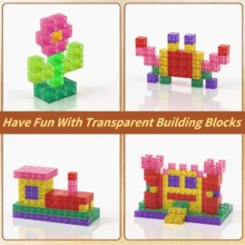 27pcs Transparent Colorful Magnetic Cubes, Children's Stacking Toy, Sensory Educational Toy, Free Building Toy, Magnetic Toy, With Portable Iron Box, Magnetic Puzzle Early Education Toy, Christmas Halloween Gift - Multicolor - View 6