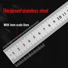 15/20/30cm Stainless Steel Metal Straight Ruler Precision Double Sided Precision Measuring Tool Scale Metric Ruler Accessories - Multiple Styles - View 3
