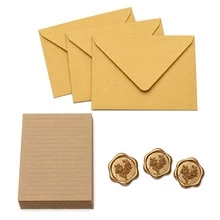 16pcs/Set, Linen Yellow Set - Eucalyptus Pattern Wax Seal Sticker Set, Office Supplies, Bridesmaid Proposal Gift, Wedding Invitation Cards - Gift Envelopes, Christmas Envelopes, Love Letters, Wedding Invitations, Room Decor, Perfect Gift For Birthday And Anniversary - K-Yellow - View 8
