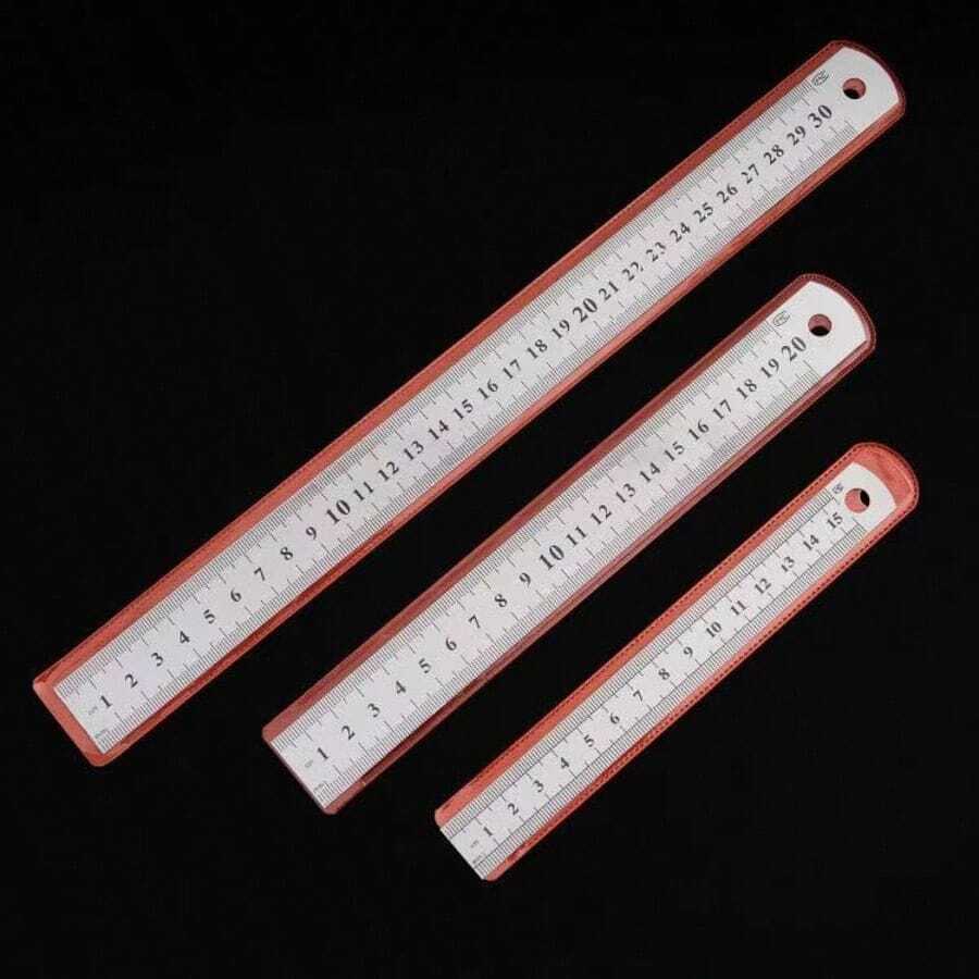 15/20/30cm Stainless Steel Metal Straight Ruler Precision Double Sided Precision Measuring Tool Scale Metric Ruler Accessories - Multiple Styles - View 1