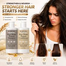 SUMIFANG Rice Water Protein Strengthening Hair Care Set 200ml*2 – Protein Air Beras + Keratin + Minyak Kelapa – Menguatkan Rambut Tipis dan Rusak, Menambah Volume Akar Rambut, Ringan dan Lentur - Sampo + Kondisioner - View 10