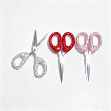 1pc High-Quality Rhinestone Scissors, Stainless Steel Portable Scissors For Office, School, Home, Cutting Paper, Opening Packages, Trimming Bangs And Threads, Rhinestone Decorated Scissors, Learning Supplies, School Supplies, DIY Stickers - Multicolor - View 7