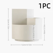 1pc 3-Tier Desktop Organizer Plastic Office Desk Storage Box Makeup Tool Holder Multi-Function Pen Container Caddy Pencils Markers Scissors Stationery Cosmetics Supplies Home Workspace Organization Desktop Accessories - Multicolor - View 6