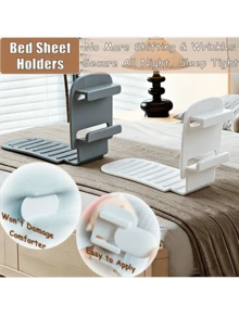 1/4/8pcs Adjustable Invisible Bed Sheet Clips, No Drilling, Anti-Slip Bed Sheet Clips, Easy Installation, Suitable For Single/Double Bed, Fits Bed Edge, PP Material - Multicolor - View 3