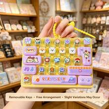 1/2/5pcs 26-Key Mini Keyboard Keychain, Silicone Material, Clickable Design, Cute Cartoon Stress Relief Toy, Portable Pocket & Desktop Decor Accessory, Fun Creative Office Gift - Multicolor - View 17