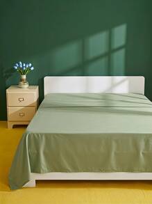 Joivida 1pc Sage Green Flat Sheet, Soft Polyester Bed Sheet, Wrinkle & Fade Resistant Breathable Microfiber Flat Sheet - Green - View 4