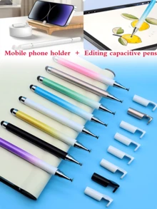1pc Ombre Color Stylus Pen, Compatible With Smartphones, Tablets, IPads, For Office, Drawing, Cutting, Capacitive Pen - Purple - View 5