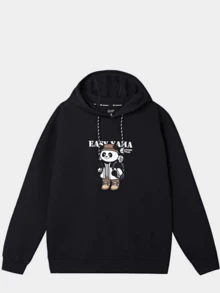 CAMEL CROWN Women's Outdoor Sweatshirt With Embroidered Pattern, Warm And Stylish Hooded Pullover Jacket For Spring And Autumn - Phantom Black - View 2
