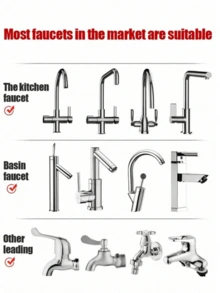 1pc Faucet Extender, Universal 360° Rotating Faucet Accessory, Anti-Splash Water-Saving Faucet Nozzle, Suitable For Balcony Sink And Bathroom, Convenient For Washing Vegetables And Cleaning Sink - Faucet Extender - View 8