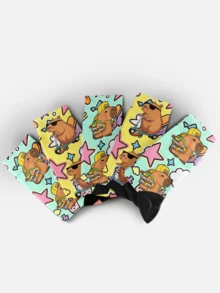 Cool 360° Printed Men's Socks - Streetwear Socks, Skateboarding,Capybara,Cute Series,Colorful,Funny Socks, Fit Daily, Holiday & Party Occasions - Multicolor - View 4
