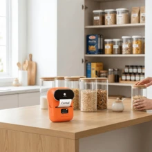 Phomemo M110 Wireless Label Printer - 203dpi Portable Label Maker, Suitable For Small Business, Office, Store - Compatible With IOS/Android And PC - Suitable For Barcode, Price, Logistics, Address And Clothing Labels - Orange - View 4