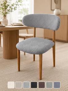 2pcs/Set Solid Color Jacquard Wooden Chair Cushion Covers, All Season Split Design Dining Chair Seat Covers With Backrest Covers, Suitable For Hotel And Home Decor - Multicolor - View 6