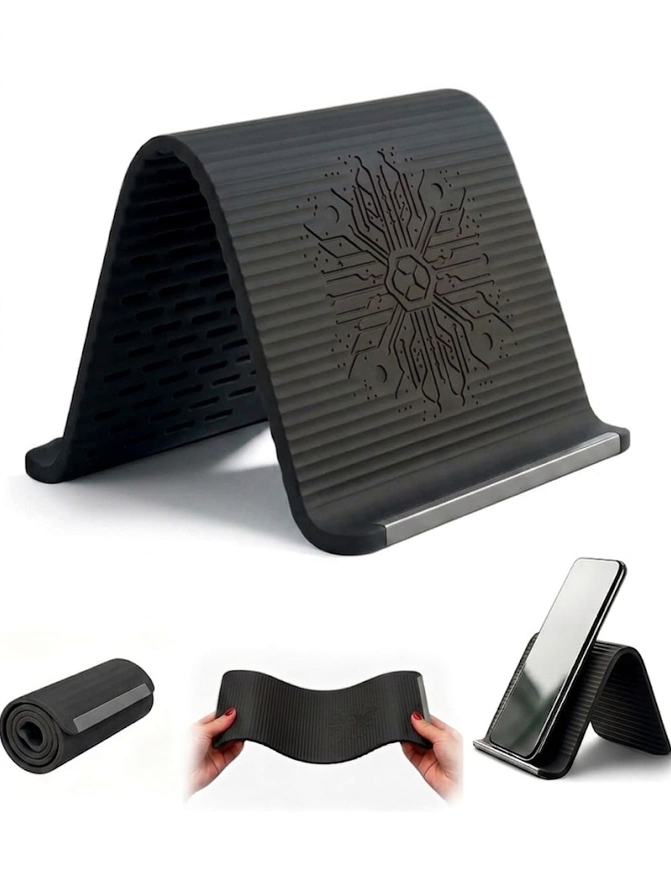 1pc The Newly Designed Foldable Stand Features An Internal Aluminum Alloy Plate And Silicone Material, Providing Flexible Support And Bending Capabilities. Multi-Functional And Perfectly Compatible With Phones, Tablets, And Laptops.