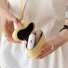 Women Small Neck Pouch, Litchi‑Grain PU Mini Cylinder Coin Purse, Portable Lipstick Earbud Storage Crossbody Bag - Multicolor - View 8