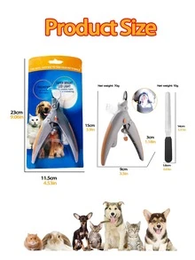 2 piezas Cortauñas para perros, herramientas de aseo, cortador de garras para gatos con luz LED y lupa, lima de uñas para gatos y perros, set de cortauñas para aseo, herramientas de cuidado de uñas, herramientas de recorte de patas, adecuado para el recorte y cuidado de uñas de gatos, perros, conejos y hámsters - Multicolor - Ver 8