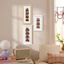 1pc Photo Booth Frame, 2x6 Inch And 2x8 Inch Photo Frame, Suitable For Dorm And Bedroom Decor, Panoramic Collage Photo Frame, Modern Minimalist Wall Hanging Frame, Suitable For Family Photos, Bedroom And Living Room Decor, Wall And Desktop Photo Frame Gift (Photos Not Included) - 1PC - View 6
