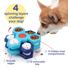 1pc Dog Puzzle Toy, Multi-Layer Rotating Slow Feeder Dispenser, IQ Training Foraging Game Interactive Enrichment Toy, Suitable For Small, Medium And Large Dogs - Multicolor - View 1