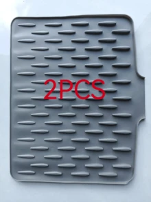 1pc Silicone Anti-Slip Dish Drying Mat, With Drainage Design, Heat Resistant And Easy To Clean, Suitable For Countertop, Sink And Refrigerator, 2 Styles Available, Keeps Kitchen Dry, Perfect Christmas Or Halloween Gift - Multicolor - View 13