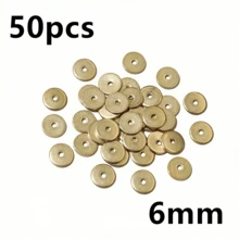 50Pcs Stainless Steel 4/5/6/8/10mm Flat Round Loose Spacer Beads For DIY Jewelry Necklace Bracelets Making Accessories - Spacer - View 12