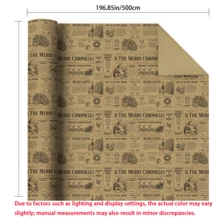 1 Roll Of Christmas Vintage Newspaper-Style Gift Wrapping Paper (Kraft Paper); Suitable For Christmas, Holiday Decorations, Birthday Parties, Gift Wrapping, And Holiday Gift Boxes-Dimensions: 43 Cm * 500 Cm (17 Inches * 16.4 Feet) - Multicolor - View 4